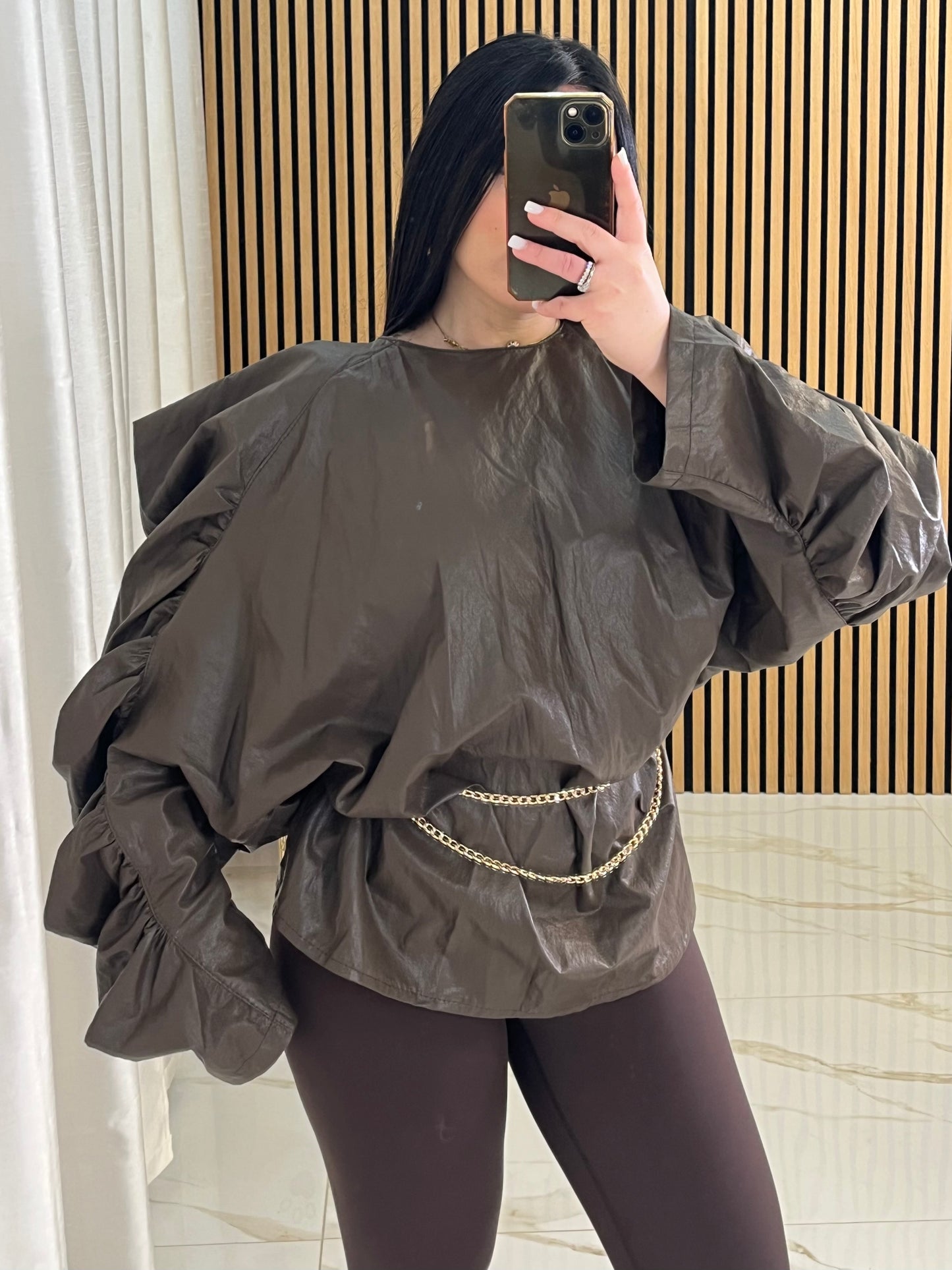 Blusa ecopelle