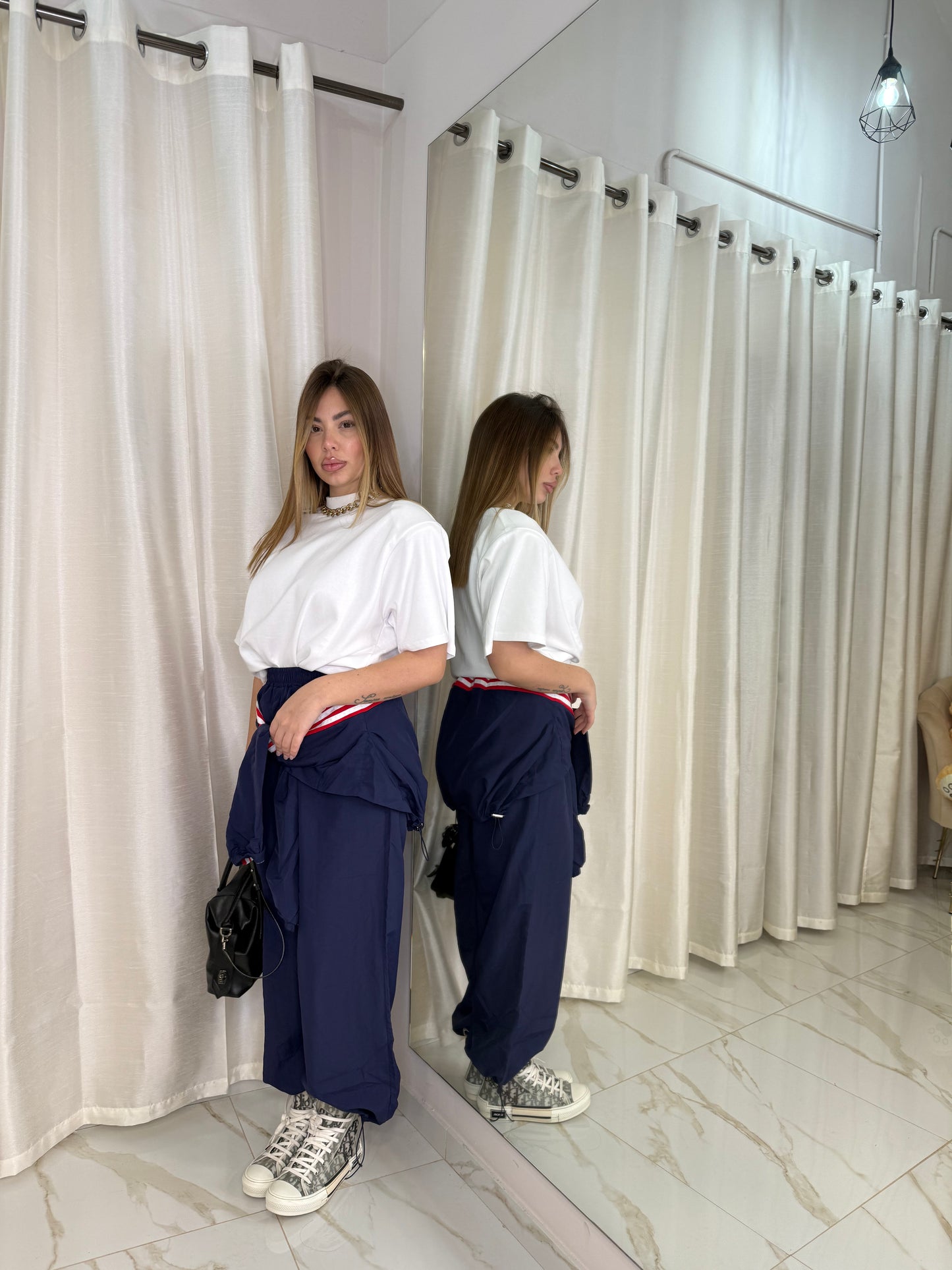 PANTALONE CARGO BLU
