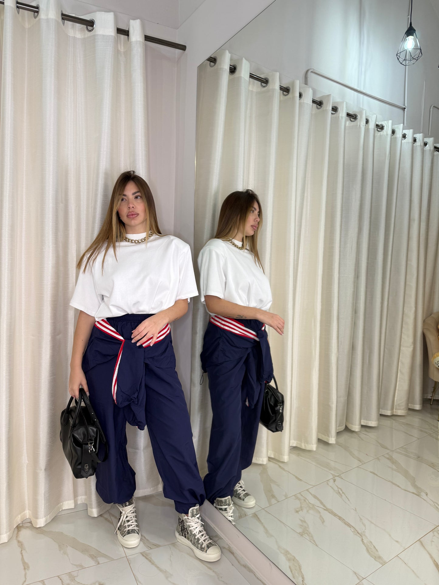 PANTALONE CARGO BLU