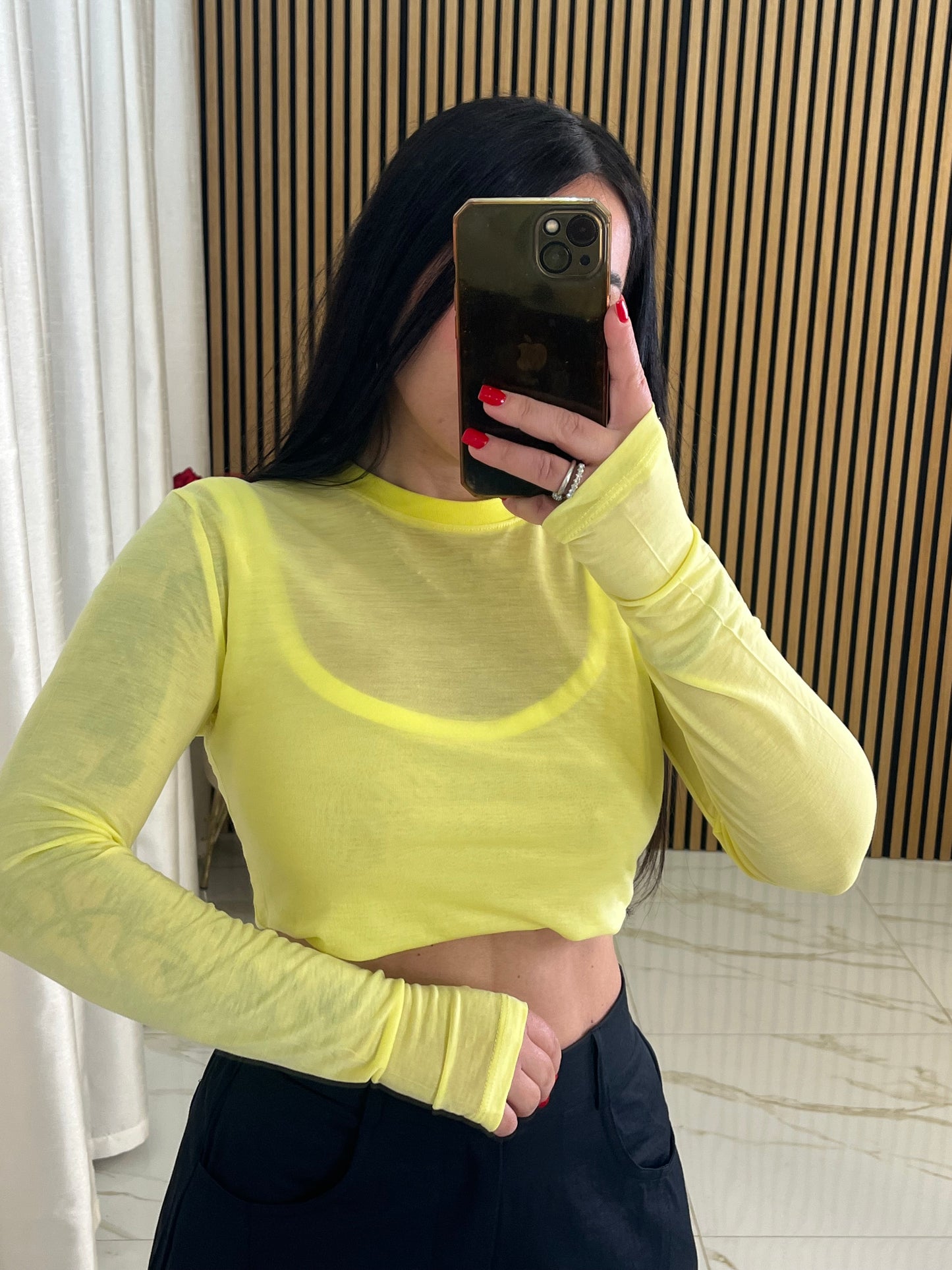 MAGLIA SEMI VELATA GIALLA