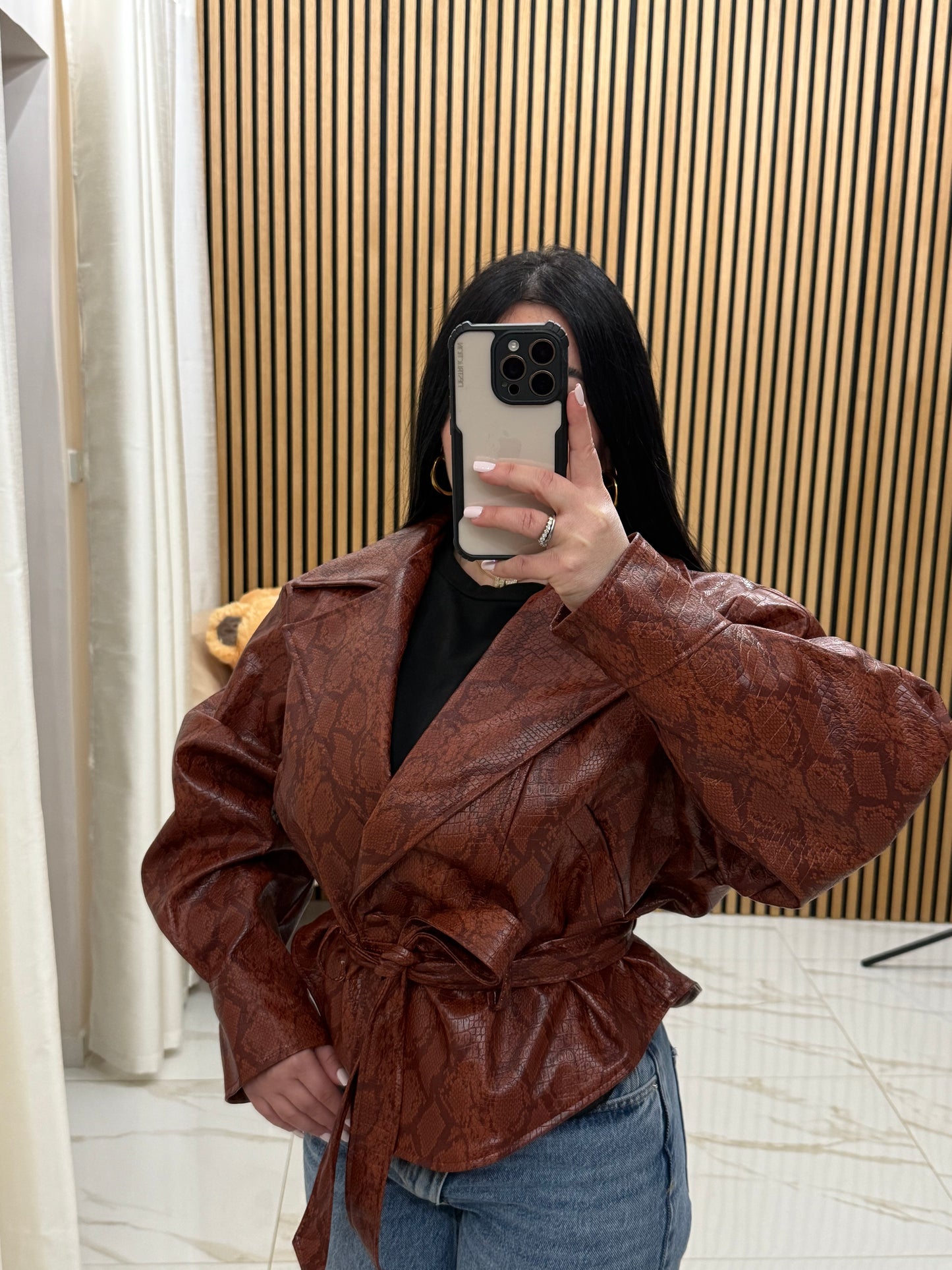 Blazer ecopelle coccio