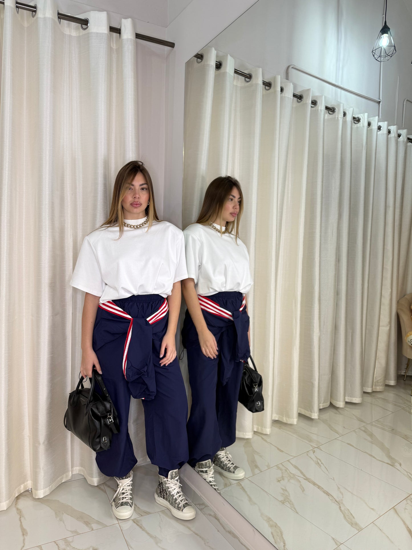 PANTALONE CARGO BLU