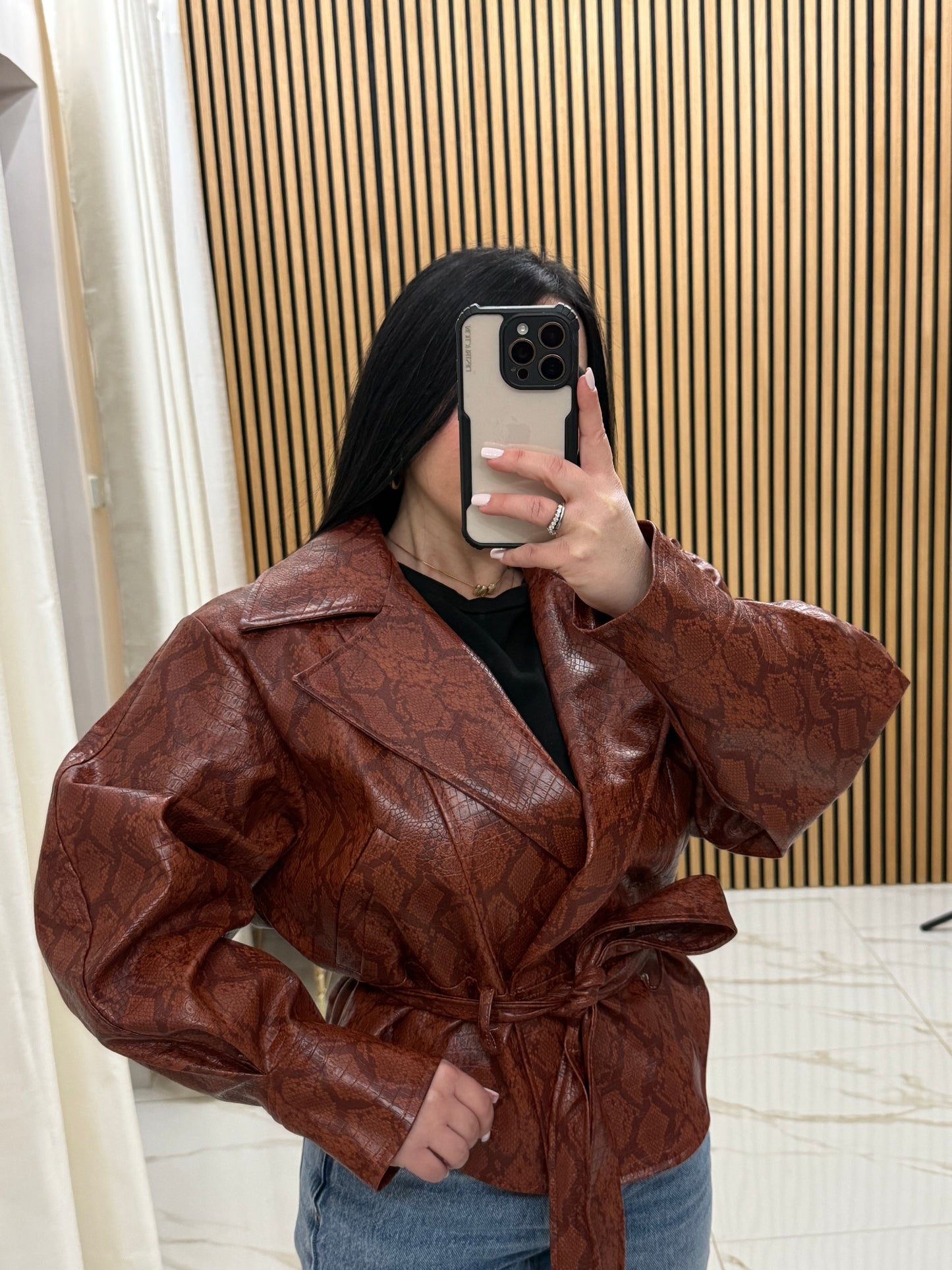 Blazer ecopelle coccio