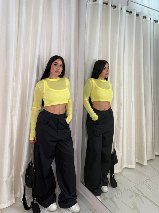 MAGLIA SEMI VELATA GIALLA