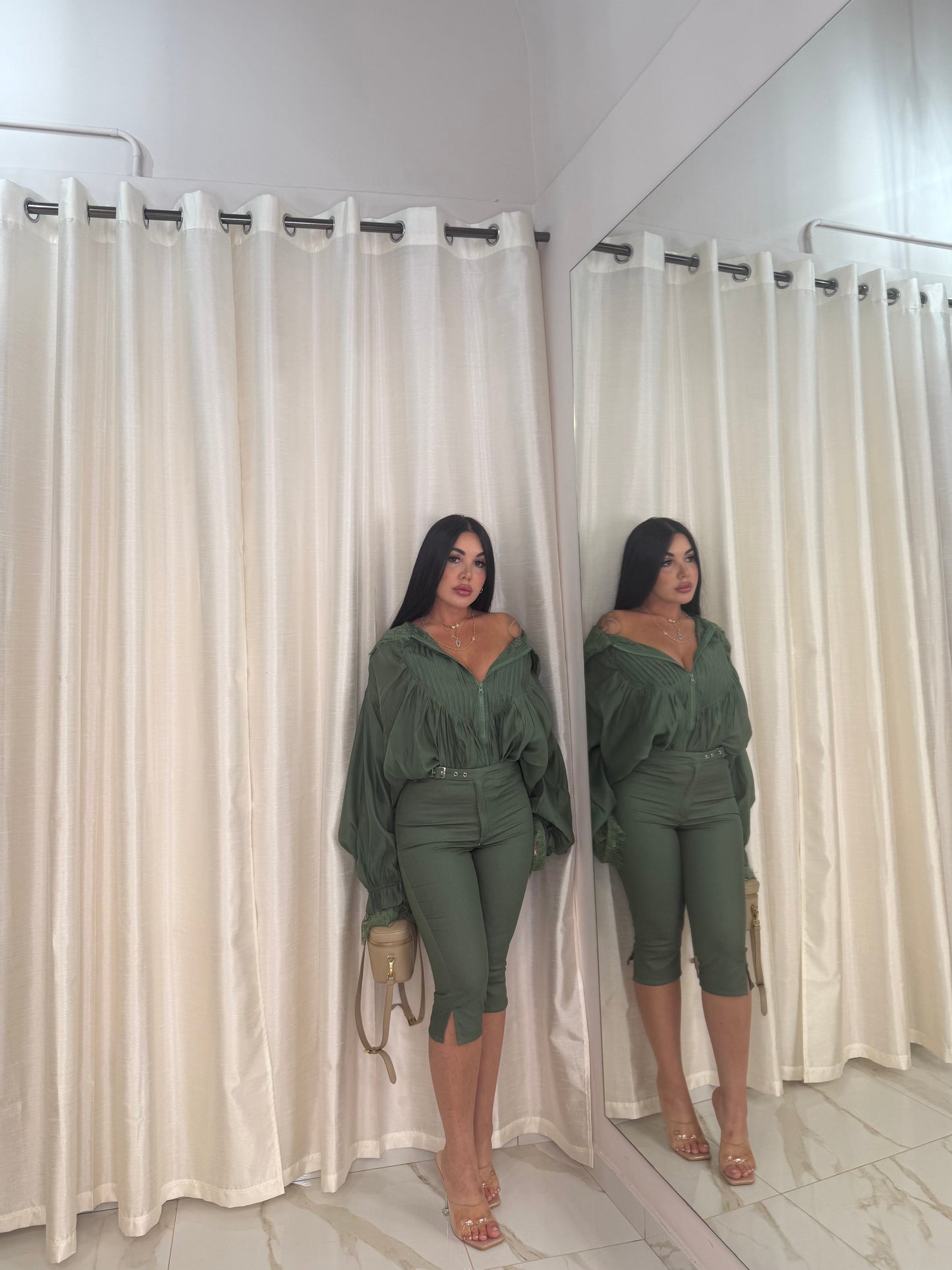 PANTALONE CAPRI VERDE