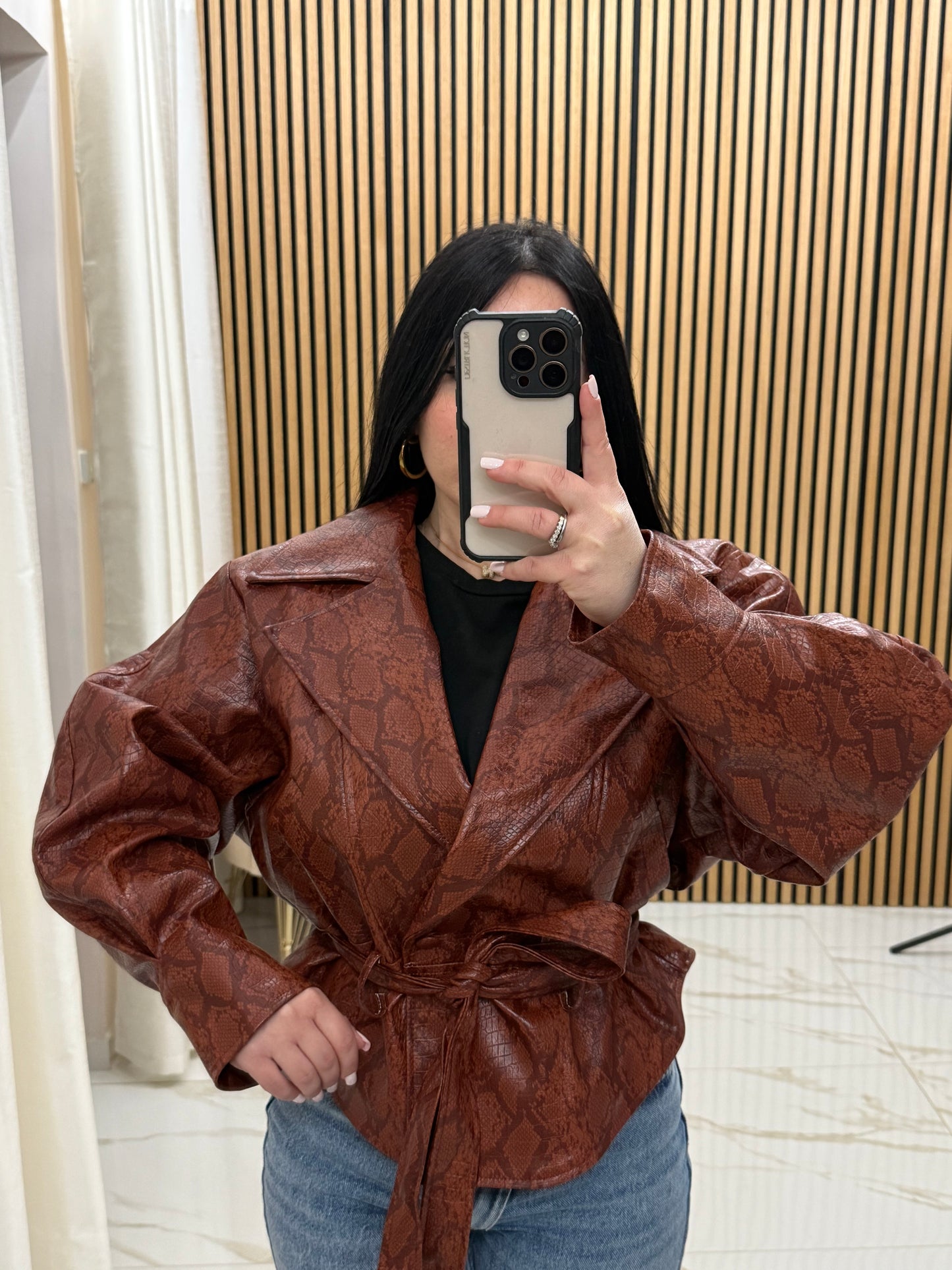 Blazer ecopelle coccio